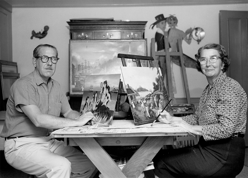 Ralph and Martha Cahoon in Studio