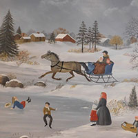 Martha Cahoon (1905-1999) Sleigh Scene, Winter, 1981